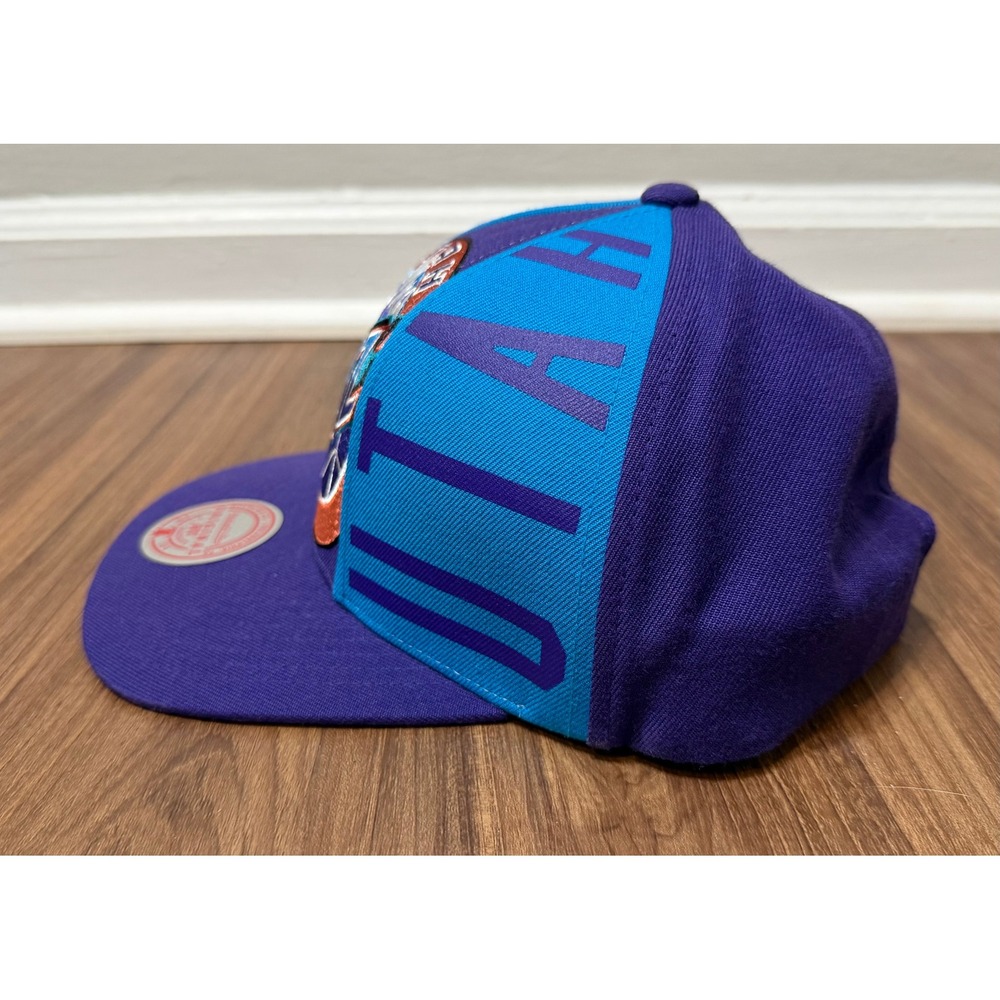 Mitchell & Ness Utah Jazz NBA Big Face Callout HWC Snapback Hat Purple - Picture 2 of 8